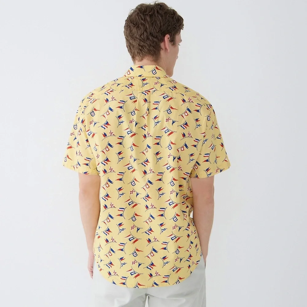 J. Crew Button Down Shirt Cotton Poplin Classic Fit Short Sleeves Pocket Chest
